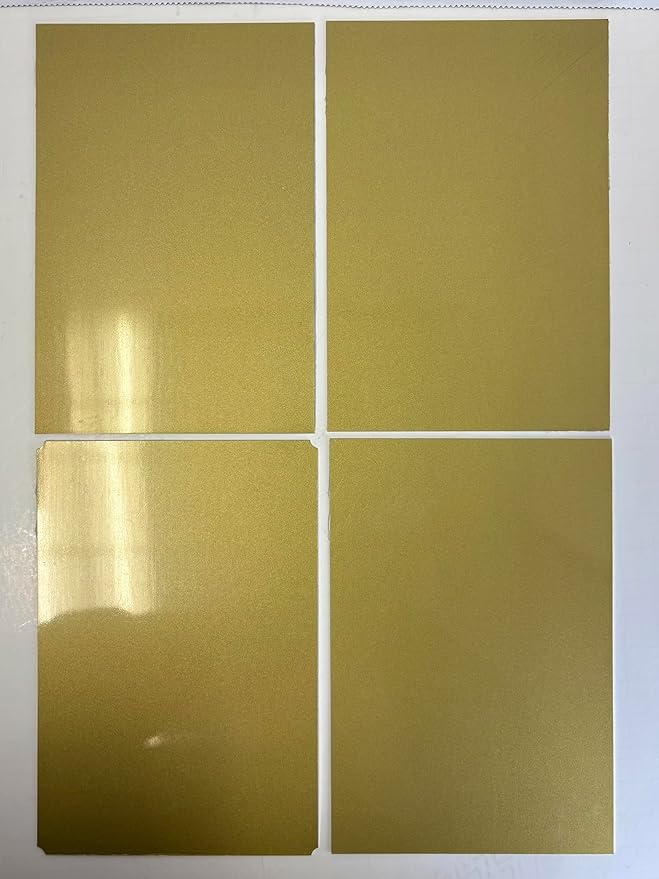 Blank Metal Plates for Laser Engraving - 4 Pack | Aluminum Sheets 0.020" Thick | CO2, Diode, Fiber Laser Compatible | Multiple Sizes & Colors (Gold (engraves black), 1x11.25 inch)