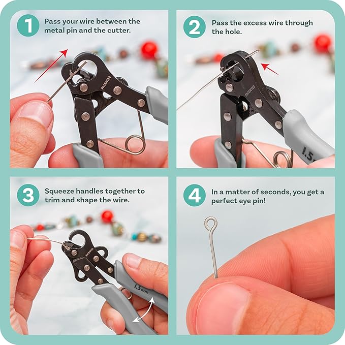 The Beadsmith One Step Looper – Create and Trim Consistent 1.5 mm Loops for Jewelry, Use With 18-26g Craft Wire