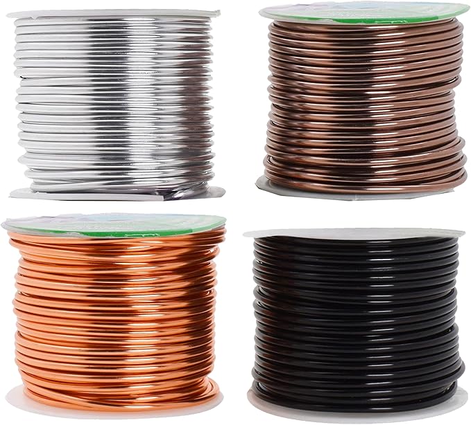 Mandala Crafts 12 Gauge Anodized Aluminum Craft Wire for Jewelry Making - 240 FT Colored Flexible Neutral Combo Wire - Bendable for Bonsai Armature Crafting Sculpting