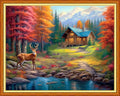 Joyhoor Cross Stitch Kits for Beginners Stamped Cross-Stitch Supplies Needlework preprint Embroidery Kits for Adults DIY Needlepoint Kits Embroidery Patterns 11CT-Autumn Scenery 16x20 inchs
