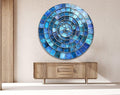 My Photostation.com 10''(25cm) Diameter Blue Aqua Spiral Harmony Round Glass Wall Art Tempered Glass Printing Wall Decor Large Wall Art Wall Hangings