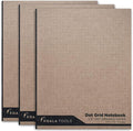 KOALA TOOLS | Large Bullet Notepad - Multi-Use Dot Grid Sketchbook (3 pack) | 7.75" x 9.75", 60 pp. - Durable Kraft Cover with 1/4" Dotted Grid