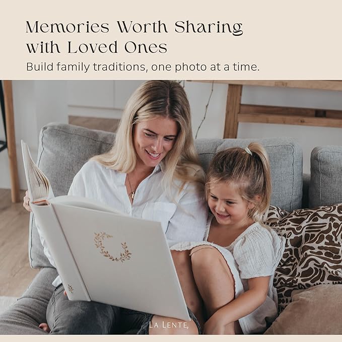 Premium Scrapbook Album – Photo Album with Writing Space – 100 Pages for Multiple Sizes 4x6, 5x7, 6x8, 8x10 – Holds 500 Photos – Wedding, Baby, Travel & Family Memories