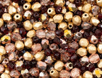 0.88oz (Approx. 500 Beads) Mix of Faceted Fire Polished Pressed Czech Glass Beads, Sparkling Shiny Mix BCV