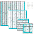Quilting Rulers, Acrylic Quilt Ruler,4 Square Fabric Cutting Ruler (4.5""X4.5"", 6""X6"", 9.5""X9.5"", 12.5""X12.5""), Quilting Templates with Non Slip Rings. (Blue)