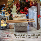 DACRI HOME 54" Magnetic Poster Hanger Frame - Sturdy Teak Wood Poster Frame 54x30 54x36 54x38, Strong Magnets for Easy Hanging Map Picture Canvas Print Scroll Wall Art (54 Inch, Black)
