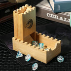 DNDND Bamboo Dice Tower, Folding Dice Tower DND Dice Rolling Tower for Dungeons and Dragons D&D Tabletop Game and RPG Games