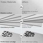 Trotec | Metallic Looking Acrylic Sheet | 12"x24"x1/8", 4 Pcs | Brushed Aluminum/Black | Metallic Finish - Scratch Resistant for Laser Engraving & Cutting,Printing,Glowforge,Name Plate | USA Made