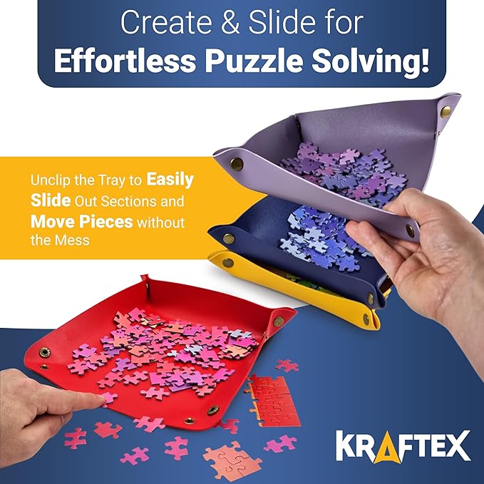 Puzzle Sorting Trays - 6X Puzzle Organizer for Sorting 1000 Pieces up to 4800 Pieces, Stackable Jigsaw Accessories for Adults