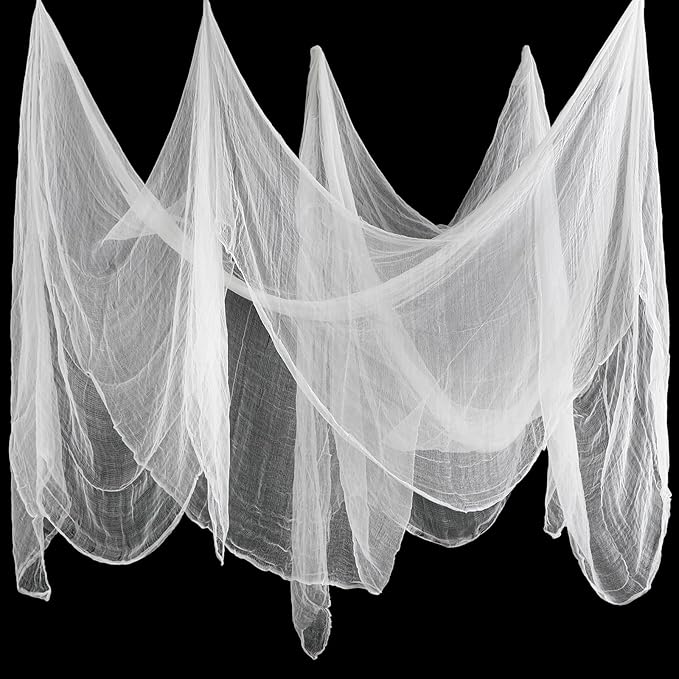 Boao Halloween Cheese cloth 39.37 x 393.7 Inch White Cheesecloth Roll for Crafts Large Cotton Muslin Gauze Fabric for Halloween Outdoor & Indoor Spooky Decoration