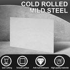 Zonon 2 Pcs 20 Gauge Steel Sheet Metal Cold Roll Steel Sheet 12" x 6" x 0.032" Weldable Metal Roll Steels Plate for DIY Craft Projects Home Auto, Easy to Shape, Weld, Cut and Form
