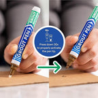 Grout Pen Brown Tile Paint Marker: Waterproof Grout Paint, Tile Grout Colorant and Sealer Pen - Narrow 5mm, 2 Pack with Extra Tips (7mL) - Brown