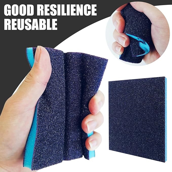 18pcs Sanding Sponge 180 grit Soft Sanding Block Washable and Reusable, Double-Sided Sponge Sanding Blocks Wet Dry Sandpaper Pad for Wood Metal FurniturePaint