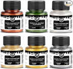 Ceramic and Porcelain Paint Set 6 x 1.52 fl oz - Metallic Magic – Dishwasher Safe – Perfect for Mug, Tile & Creative DIY Projects