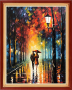 Dimxvean Stamped Cross Stitch Kits,Cross Stitch Kits for Adults Beginners,Embroidery Kits Full Range of Cross Stitch Stamped Kits Needlepoint Kits Cross Stitch Patterns-Strolling rainynight 16x20 inch