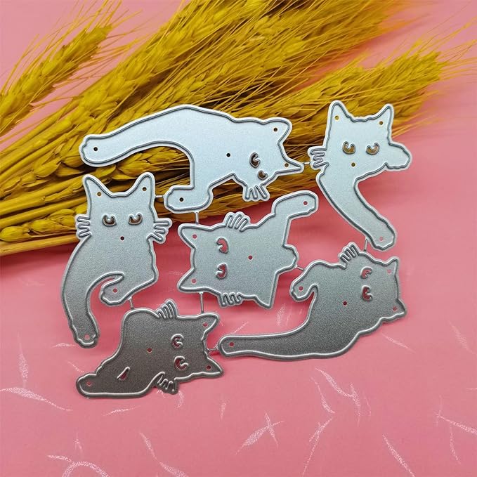 Cutting Dies Metal Stencils Scrapbooking Tools DIY Embossing Template for Paper Card Making Album Arts Crafts Supplies (Cat-10.7x8.6cm)