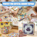 Mosaic Crystal Grout, Mosaics Tile Tools, Mosaic Tile Accessories – Essential for Handmade Grouting and Perfect for DIY Craft Projects (Translucent, 17.6oz)