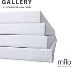milo Stretched Artist Canvas | 30x40 inches | 4 Pack | 1.5” inch Thick Gallery Profile | 11 oz Primed Large Canvases for Painting, Ready to Paint Art Supplies for Acrylic, Oil