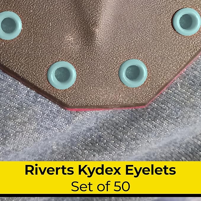 Kydex Rivets Eyelets, 8-8 1/4" Multicolored Grommet Eyelets for Tactical Holster Making, Knife Sheath Crafting, Fasteners for Custom DIY Kydex Projects (Set of 50)