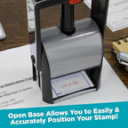 MaxMark Heavy Duty Self Inking Date Stamp with Phrase Denied - Red Ink
