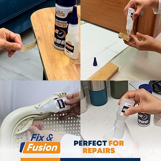 FIX & FUSION Ca Super Glue (1.77 Oz), Fast Adhesive/Cyanoacrylate Glue for Woodworking, Plastic, Rubber, Granite, DIY & Industrial, (6 Pack)