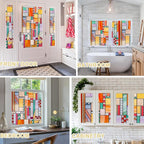 3D Stained Glass Window Privacy Film, Heat Control UV Blocking Static Cling Decorative Window Film for Bathroom,Front Door,Home Non Adhesive,16.9 x 39.3 inches Autumn Reverie