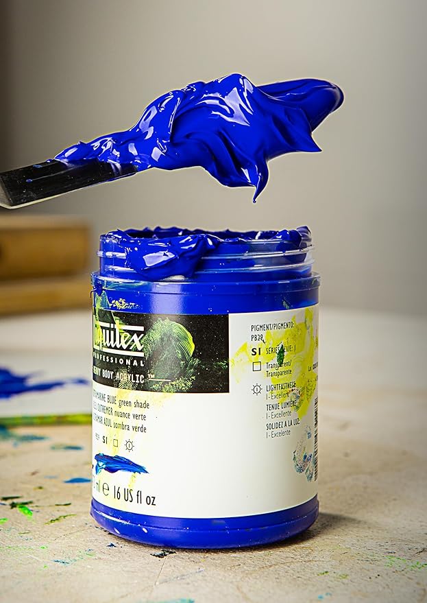 Liquitex Professional Heavy Body Acrylic Paint, 2-oz (59ml) Tube, Cerulean Blue Hue