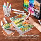 Shuttle Art 206 Colors Alcohol Markers, 204 Colors Dual Tip Art Marker Set Plus 2 Colorless Blender, Micro-tip Pens, White Highlighter Pens, Marker Bag Perfect for Students Adults Coloring