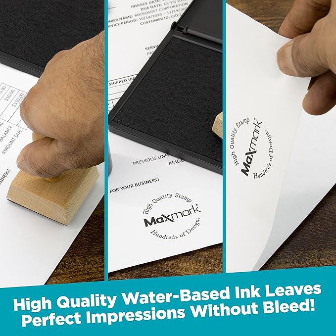 MaxMark Premium Refill Ink for self Inking Stamps and Stamp Pads, Black Color - 4 oz.
