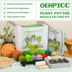 OEHPICC Needle Felting Kit, 5 Pack Hanging Plants Needle Felt Beginner Kit, Including Basic Felting Tools, Instructions, Felt Craft Kit for Indoor Outdoor Office and Home Decor