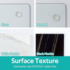 Murrey Home Glass Cutting Board for Kitchen Counter, Tempered Glass Chopping Boards Dishwasher Safe, Small Clear Countertop Tray, Scratch Resistant, Heat Resistant, Non Toxic, Clear, 12"x8"