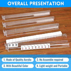 4 PCS Clear Acrylic American Majiang Tile Racks with Pushers,Mahjong All-in-One Tile Rack & Pusher, Modern American Mahjong Tile Racks