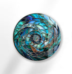 My Photostation.com 10''(25cm) Diameter Ocean Vortex Spiral Round Glass Wall Art Tempered Glass Printing Wall Decor Large Wall Art Wall Hangings