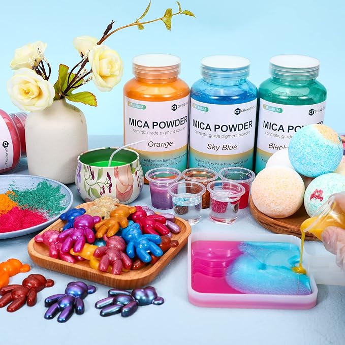 Mica Powder,7.05OZ（200g）,Luster Blue Mica Powder Pigment for Epoxy Resin，Lip Gloss，Car Paint，Dye，Soap Making，Nail Polish,Epoxy Resin,Candle Making,Bath Bombs