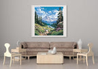 14CT Counted Cross Stitch Kits for Adults Mountain Flowers Stamped Cross Stitch Kits for Adults Clearance (Mountain 5)