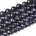 120PCS 6mm Blue Sandstone Gemstone Beads Beads Natural Stone Round Loose Beads for Jewelry Making DIY Bracelet Necklace 32" 2 Strands