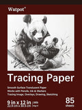 Tracing Paper 9x12 inch, 85 Sheets Translucent Tracing Paper Pad, 38lb/60gsm Vellum Art Paper Works with Pencil, Marker and Ink