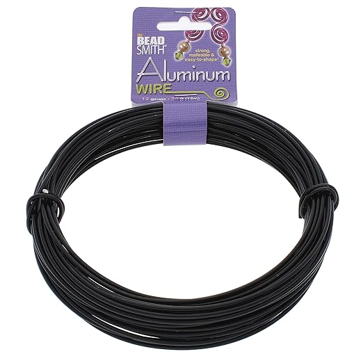 The Beadsmith Anodized Aluminum Wire – 12 Gauge – 39 feet – Black Color – Bendable Craft Wire Used to Jewelry Making, Wire Wrapping, Sculpting, Floral, Modeling and Other DIY Arts & Crafts