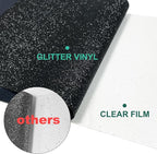 Black Glitter HTV Heat Transfer Vinyl Rolls- 10" x 8ft. Glitter HTV Black for Shirts. Iron on Vinyl and Heat Transfer Vinyl for All Cutters Machines. Easy to Cut & Weed Heat Vinyl Designs