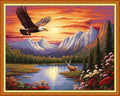 Foxhool Beginners Cross Stitch Kits Stamped Full Range of Embroidery Kits for Adults DIY Cross Stitches kit Embroidery Patterns for Needlepoint kit-Eagles Cleaved The Sky 16x20 inch