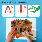 ARTISTRO 12 Dual Tip Brush + Fine Acrylic Paint Markers - Easy for All Ages & Levels Paint Pens for Fabric, Rock, Glass, DIY - Halloween Pumpkin Painting Kit, Art Supplies, Christmas Gift