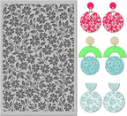 Arbuya Flowers Polymer Clay Texture Mat - Flowers Leaves Leaves Texture Sheet for Polymer Clay Jewelry Making, Earring Charms, DIY Craft Supplies