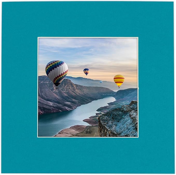11x14 Mat for 8.5x11 Photo - Precut Teal Blue Picture Matboard for Frames Measuring 11 x 14 Inches - Bevel Cut Matte to Display Art Measuring 8.5 x 11 Inches - Acid Free Pack of 25 MATS