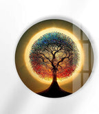 My Photostation.com 27.5''(70cm) Diameter Life of Tree Round Glass Wall Art Tempered Glass Printing Wall Decor Large Wall Art Wall Hangings