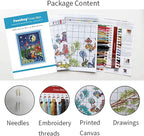 Funchey Stamped Cross Stitch Kits, DIY Cross Stitch Pattern for Adults Beginners Needlepoint Kits Embroidery Kit Arts and Crafts 11CT-Magic Dragon Flower 16x20 inch