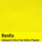 Renfio Iridescent Ultra Fine Glitter Powder Resin Supplies Glitters 1.94 Oz (55g) PET Flake Crafts Sequins 1/128" 0.008" 0.2mm Epoxy Chips Flakes for Tumblers Slime Painting - Fluorescent Yellow