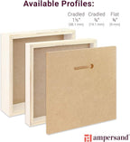 Ampersand Art Supply Wood Gesso Art Painting Panel: Canvas Texture, 1.5 Inch Cradle, 16" x 16"