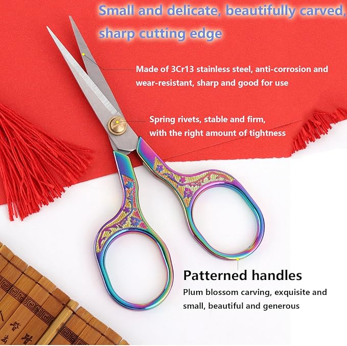 Small Sewing Scissors Sharp Embroidery Crochet Scissors, 2 Piece crochet accessories Yarn fabric scissors for Needlework Arts & Crafts DIY Tools
