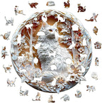 Wooden Puzzles Adults, 3D Cats Wooden Puzzles 100 Pieces, Unique Animal Shaped Wood Challenging Jigsaw Puzzles Gifts for Adults, 8.5x8.5in