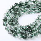 60pcs 6mm Natural Green Phantom Ghost Quartz Stone Round Beads for Jewelry Making DIY Bracelets Necklaces Crystal Energy Healing Stone Beads 15" (Green Phantom Ghost Quartz, 6mm)